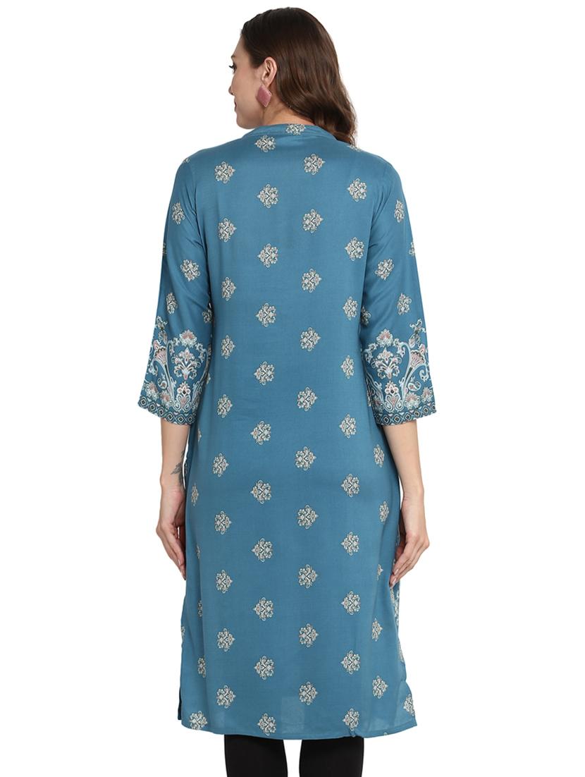 straight printed kurta - 15442930 - Zoom Image - 3
