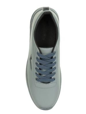 grey leatherette lace up sneakers - 15443934 - Standard Image - 3