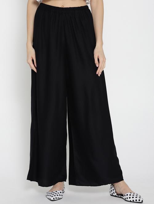 Elasticated waist flared palazzo - 15444142 - Standard Image - 1