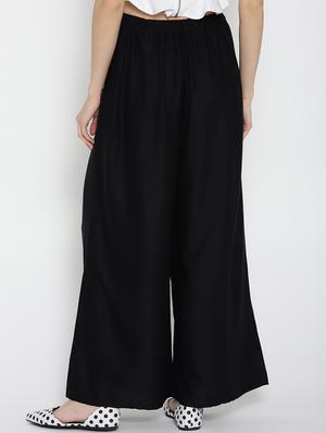 Elasticated waist flared palazzo - 15444142 - Standard Image - 3