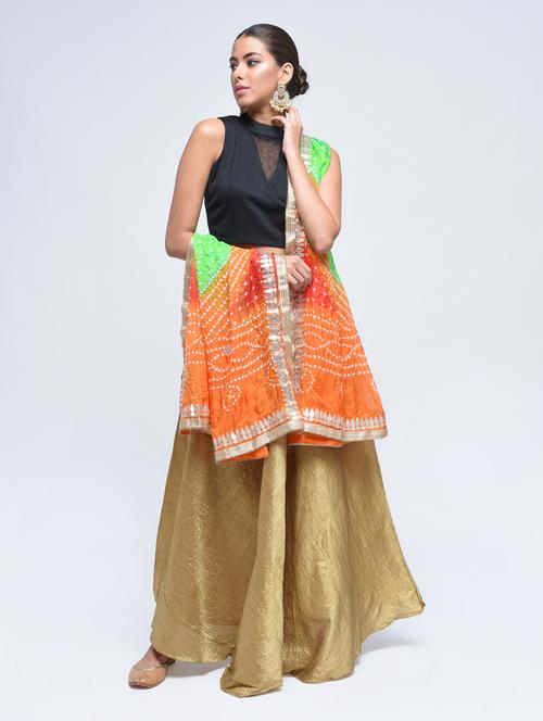 multi colored art silk bandhani dupatta - 15444188 - Standard Image - 1