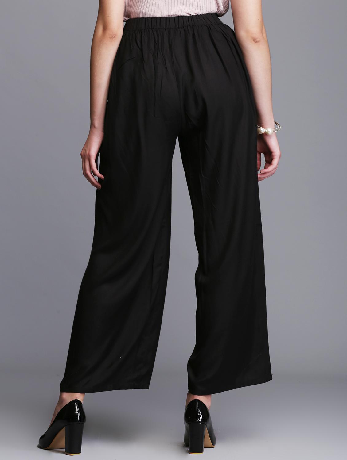 black viscose straight palazzo - 15445105 - Zoom Image - 3