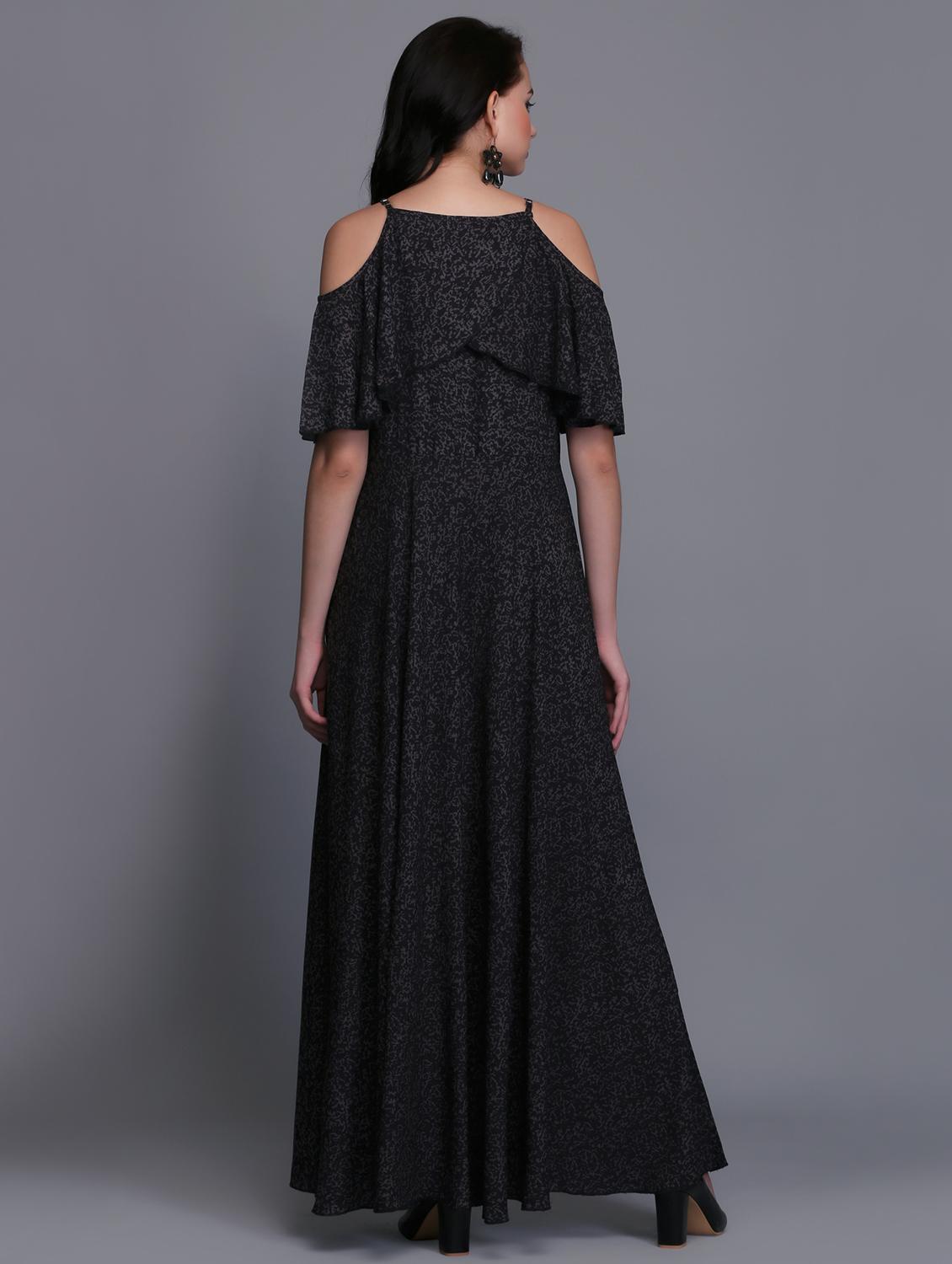 cold shoulder layered maxi dress - 15445210 - Zoom Image - 3