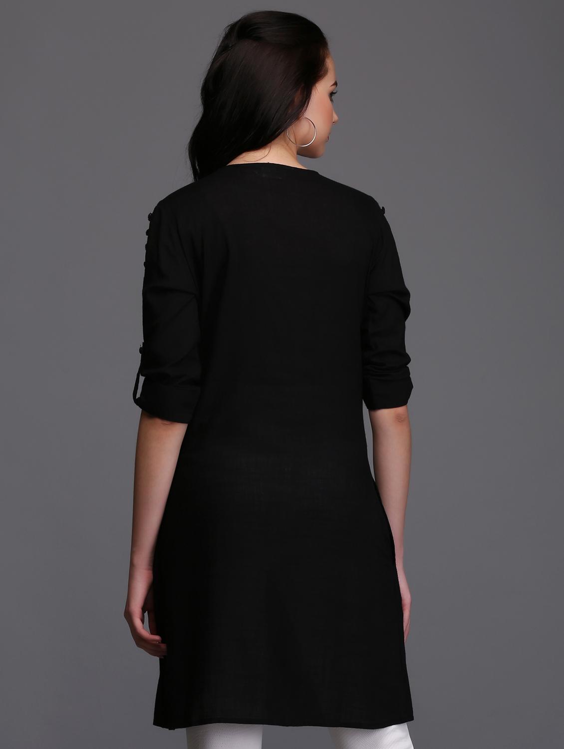 roll-up sleeved button front tunic - 15445260 - Zoom Image - 3