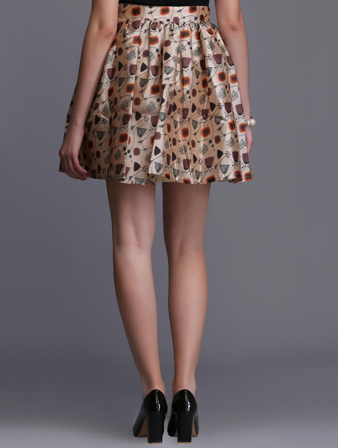 flared printed mini skirt - 15445281 - Zoom Image - 3