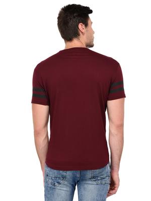 maroon cotton chest print tshirt - 15446764 - Standard Image - 3