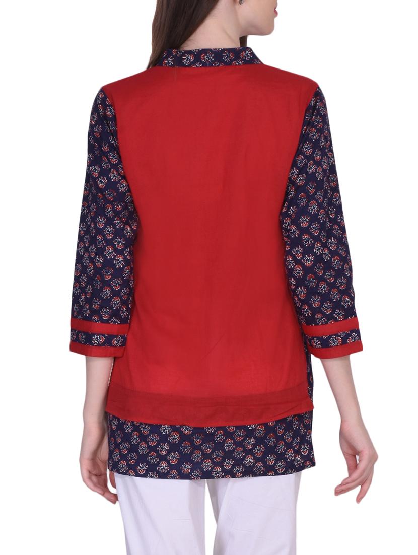 red cotton aline kurti - 15448630 - Zoom Image - 3