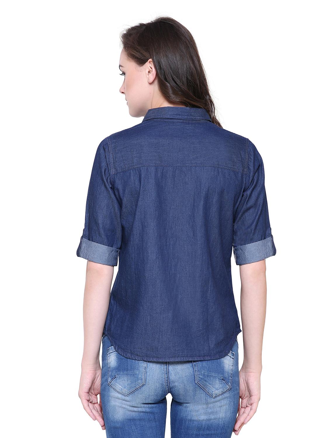 patch pocket detail denim shirt - 15451197 - Zoom Image - 3