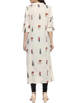 straight printed kurta - 15451653 - Standard Image - 3