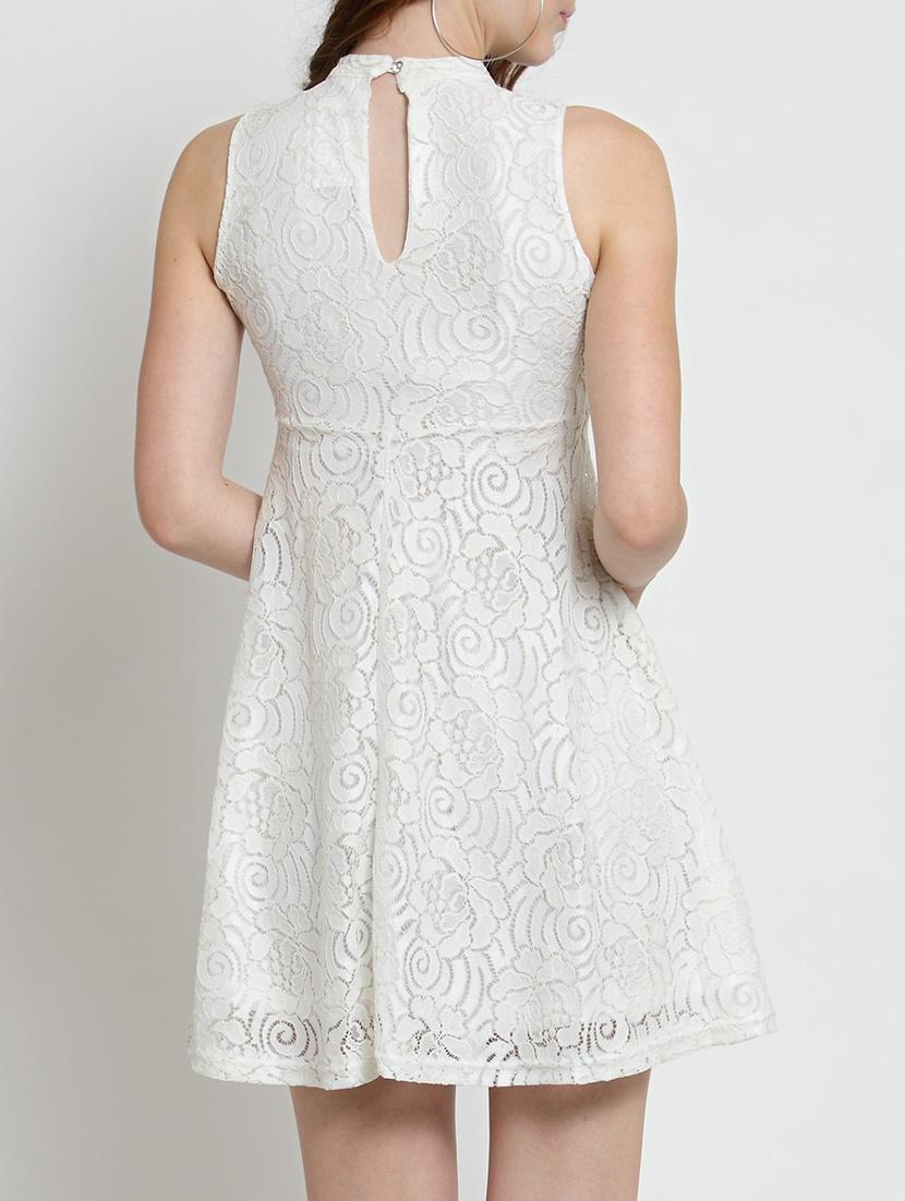 mock neck fit & flare dress - 15451760 - Zoom Image - 3