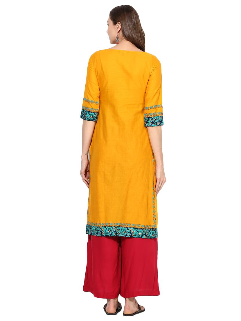 straight printed kurta - 15454809 - Zoom Image - 3