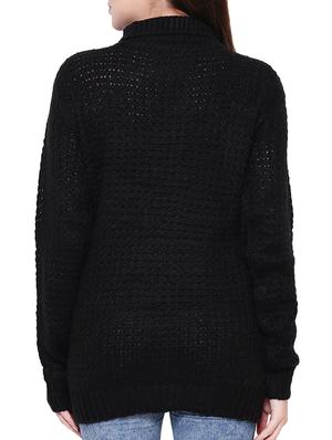 cable knit cutout detail pullover - 15455429 - Standard Image - 3