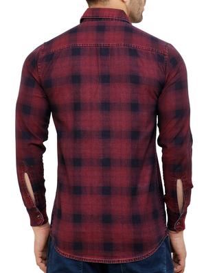 red cotton reversible casual shirt - 15455469 - Standard Image - 3
