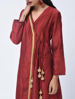 Angrakha kurta with palazzo set - 15456324 - Standard Image - 3