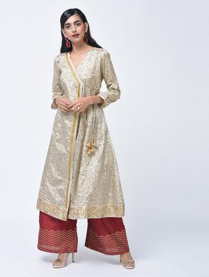 angrakha block print kurta - 15456334 - Standard Image - 3