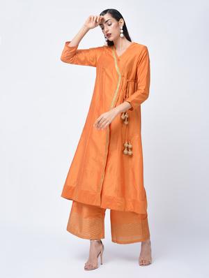 angrakha kurta with tassels - 15456338 - Standard Image - 3