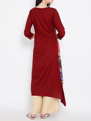 Layered printed kurta with tassels - 15458151 - Standard Image - 3