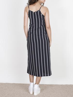 striped high slit cami dress - 15458215 - Standard Image - 3