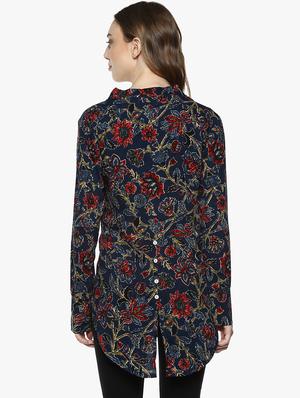 blue rayon straight kurti - 15458302 - Standard Image - 3