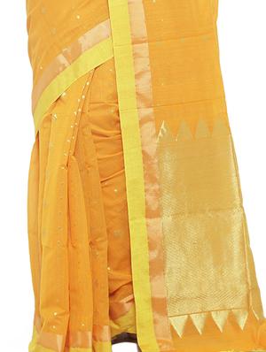 Golden Zari jamdani saree with blouse - 15458769 - Standard Image - 3