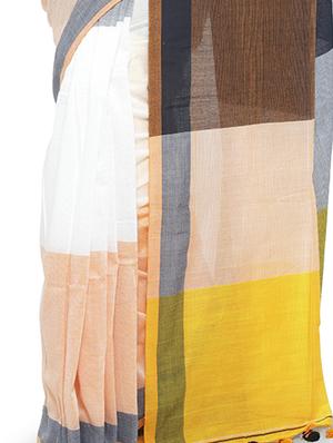 Organic Cotton handloom saree with blouse - 15458786 - Standard Image - 3