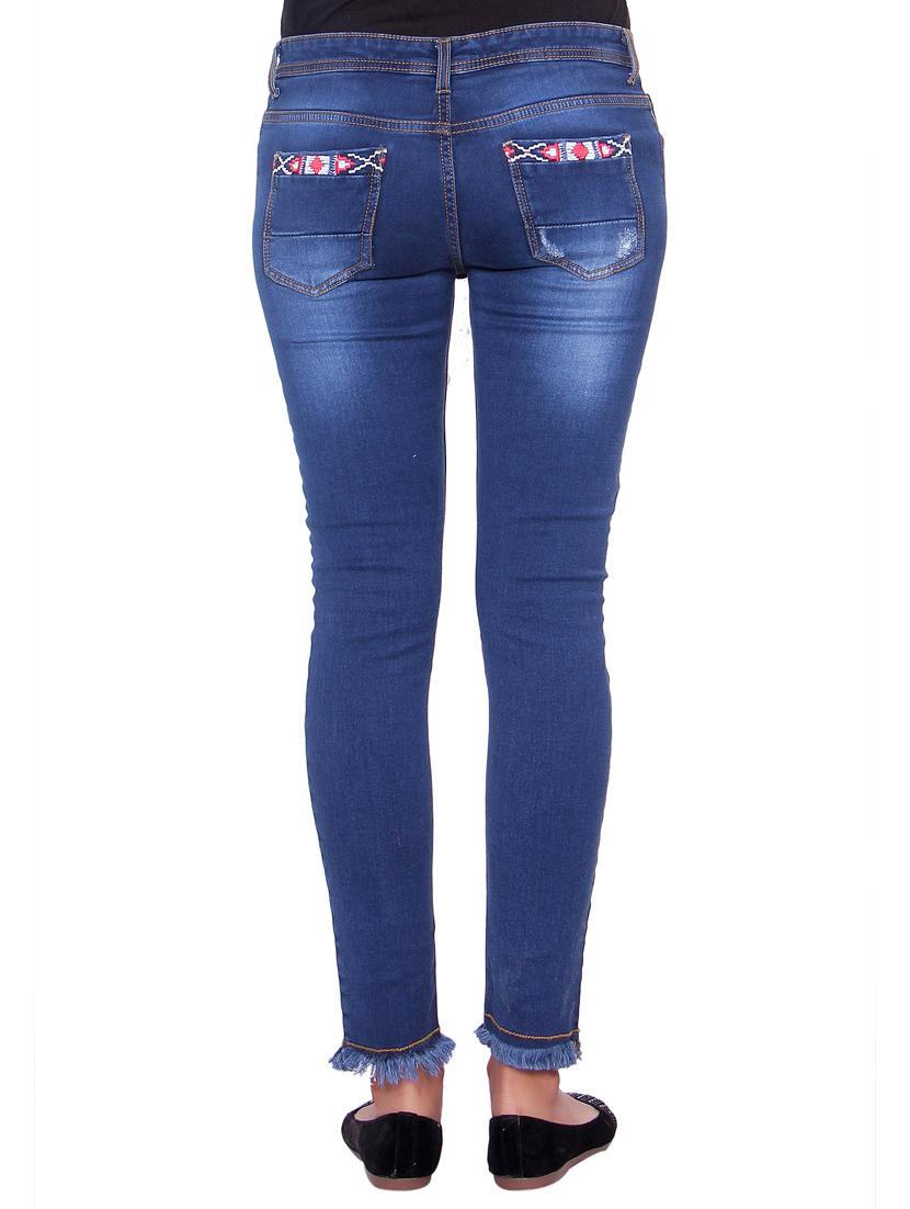 stone washed frayed jeans - 15459458 - Zoom Image - 3