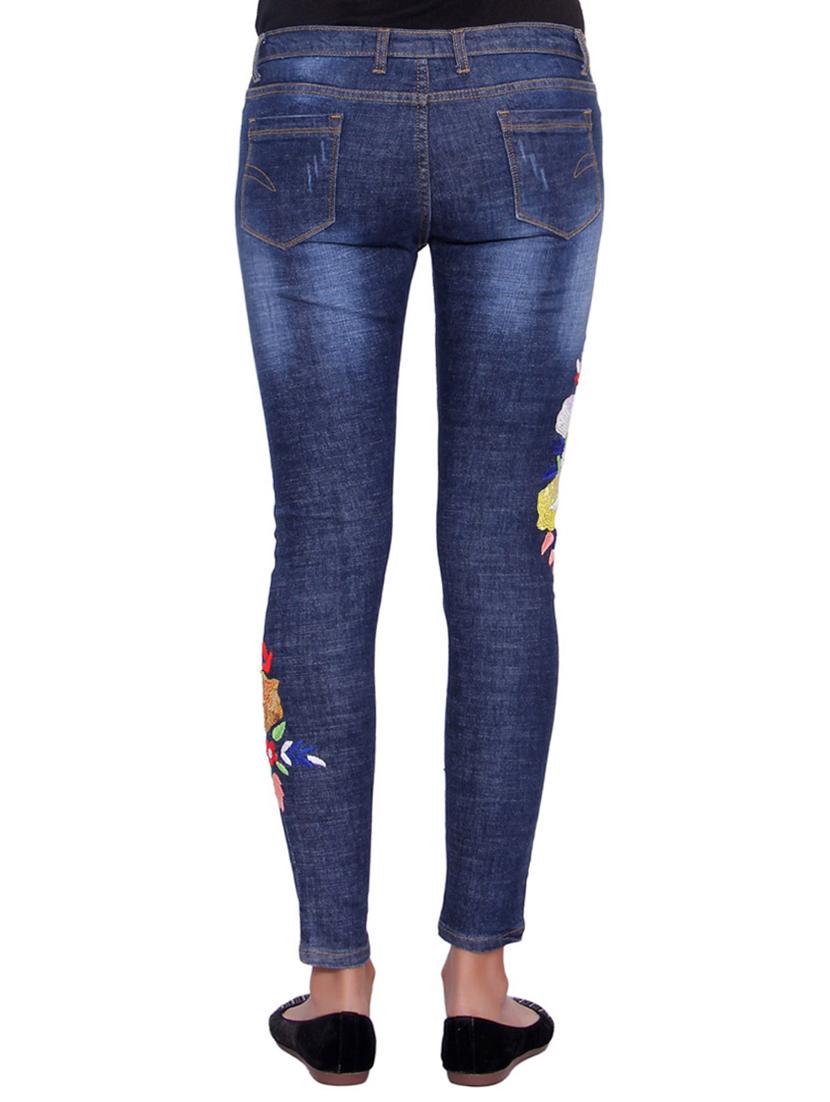 stone washed embroidered jeans - 15459463 - Zoom Image - 3