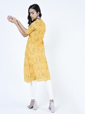 a-line checkered kurta - 15460154 - Standard Image - 3