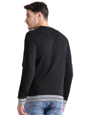 black cotton chest print sweatshirt - 15460329 - Standard Image - 3