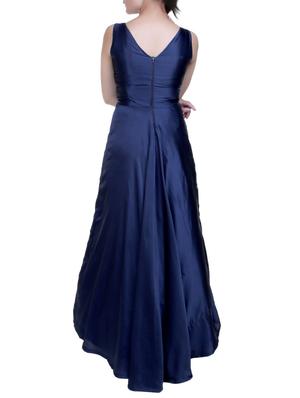 Flared satin sleeveless gown - 15462770 - Standard Image - 3