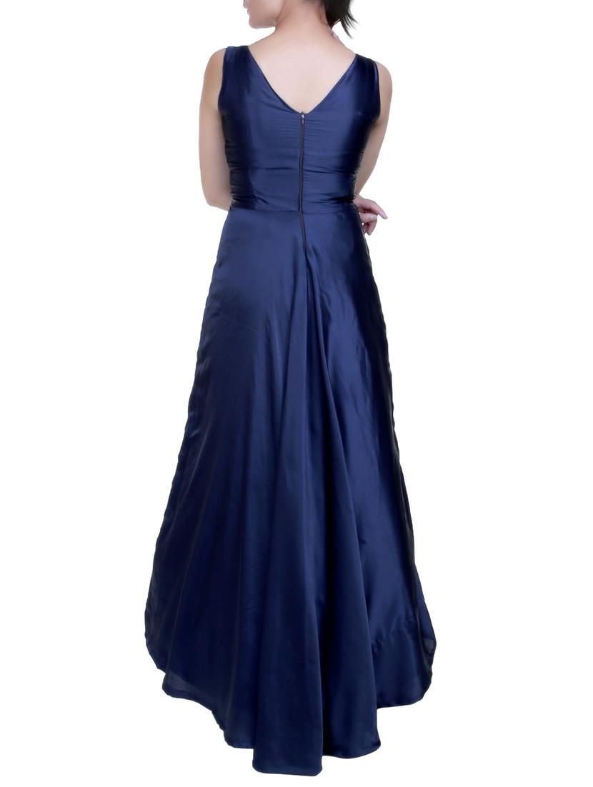 Flared satin sleeveless gown - 15462770 - Zoom Image - 3