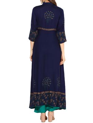 high-low block printed kurta - 15462865 - Standard Image - 3