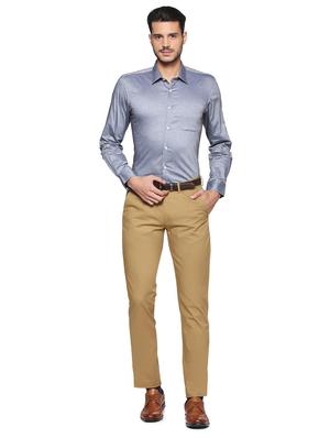 grey cotton formal shirt - 15463360 - Standard Image - 3
