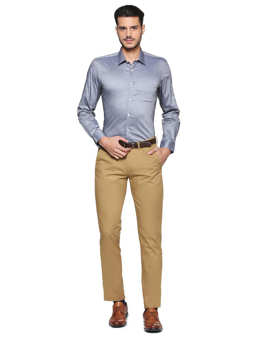 grey cotton formal shirt - 15463360 - Zoom Image - 3