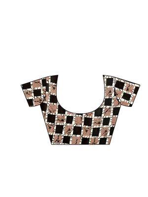 Abstract printed tie & dye saree with blouse - 15463426 - Standard Image - 3