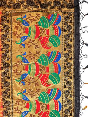gold pallu conversational kanjivaram saree with blouse - 15464023 - Standard Image - 3
