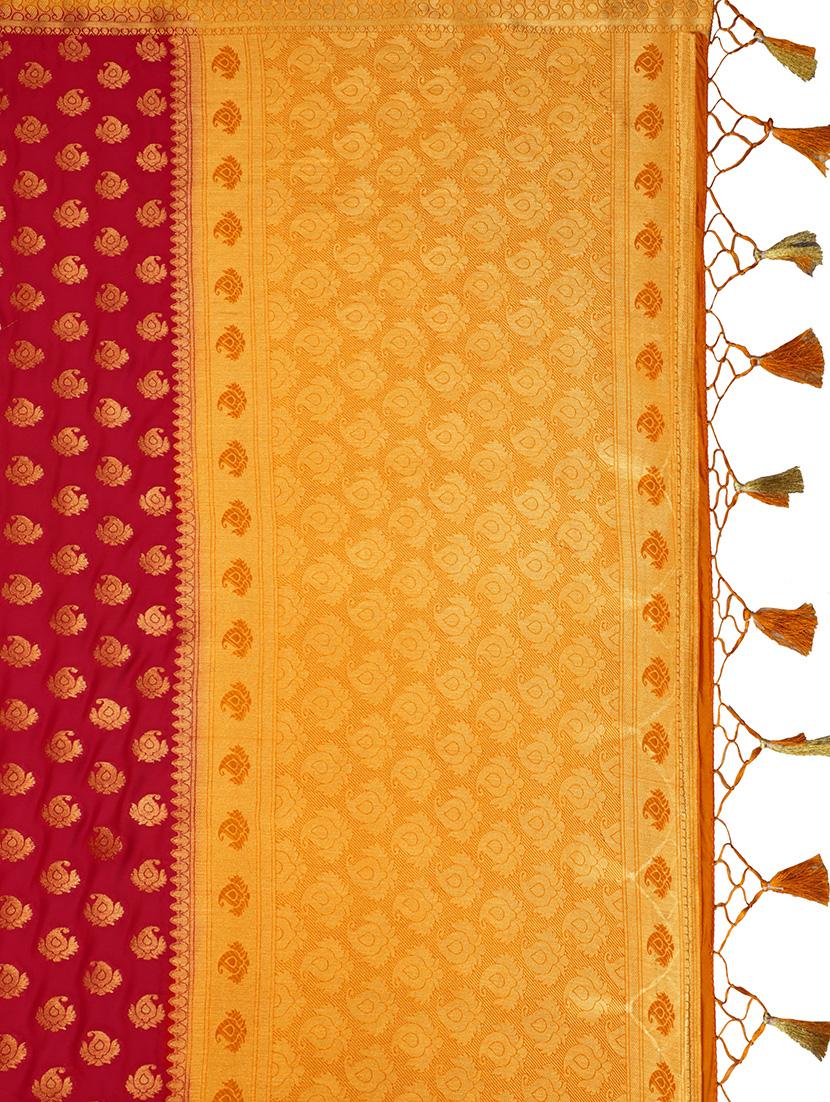zari paisley motif kanjivaram saree with blouse - 15464088 - Zoom Image - 3