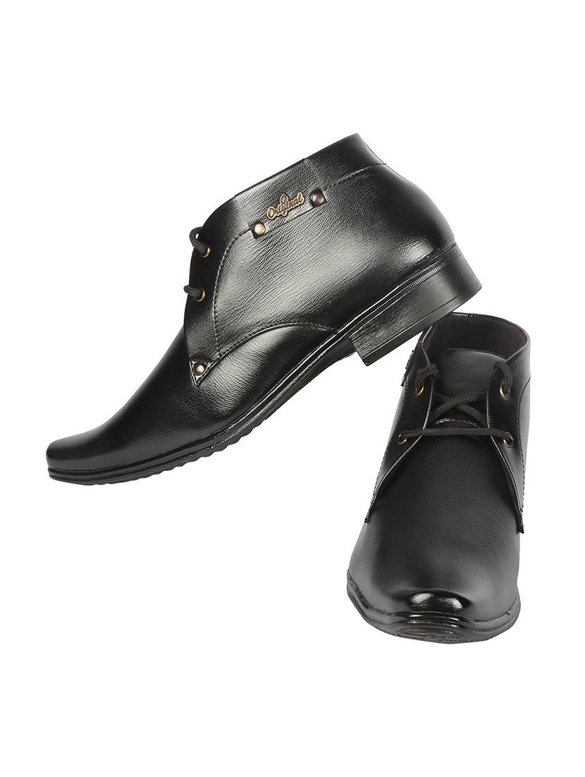 black Leatherette lace-up derbys - 15466662 - Zoom Image - 3