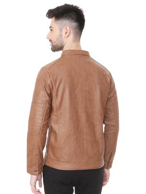 brown leather biker jacket - 15467609 - Standard Image - 3