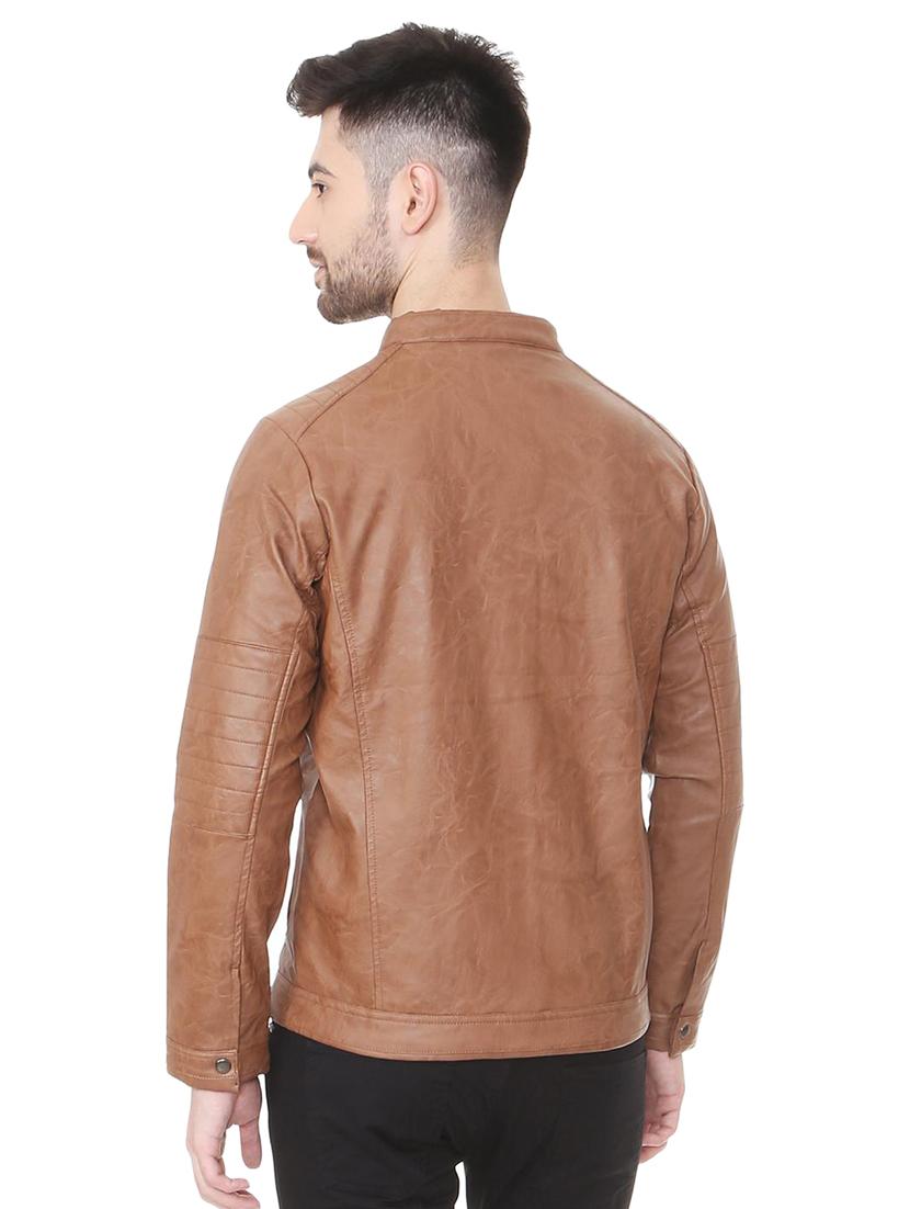 brown leather biker jacket - 15467609 - Zoom Image - 3