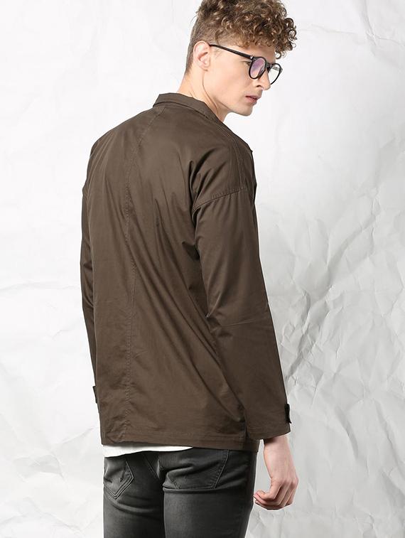 brown polyester casual jacket - 15467611 - Zoom Image - 3