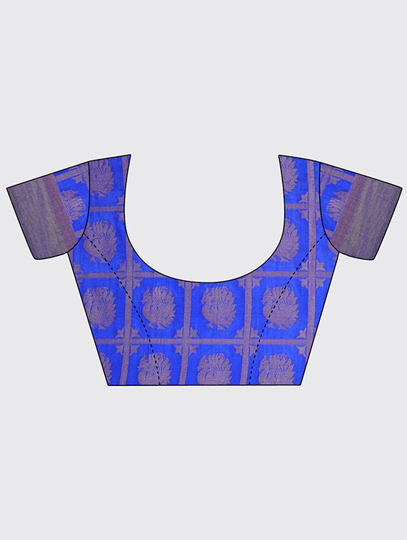 contrast border conversational woven saree with blouse - 15469455 - Zoom Image - 3