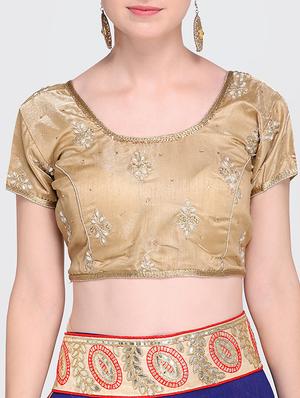 contrast embroidered border navy blue saree with blouse - 15469464 - Standard Image - 3