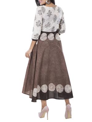 flared printed ethnic dress - 15469638 - Standard Image - 3