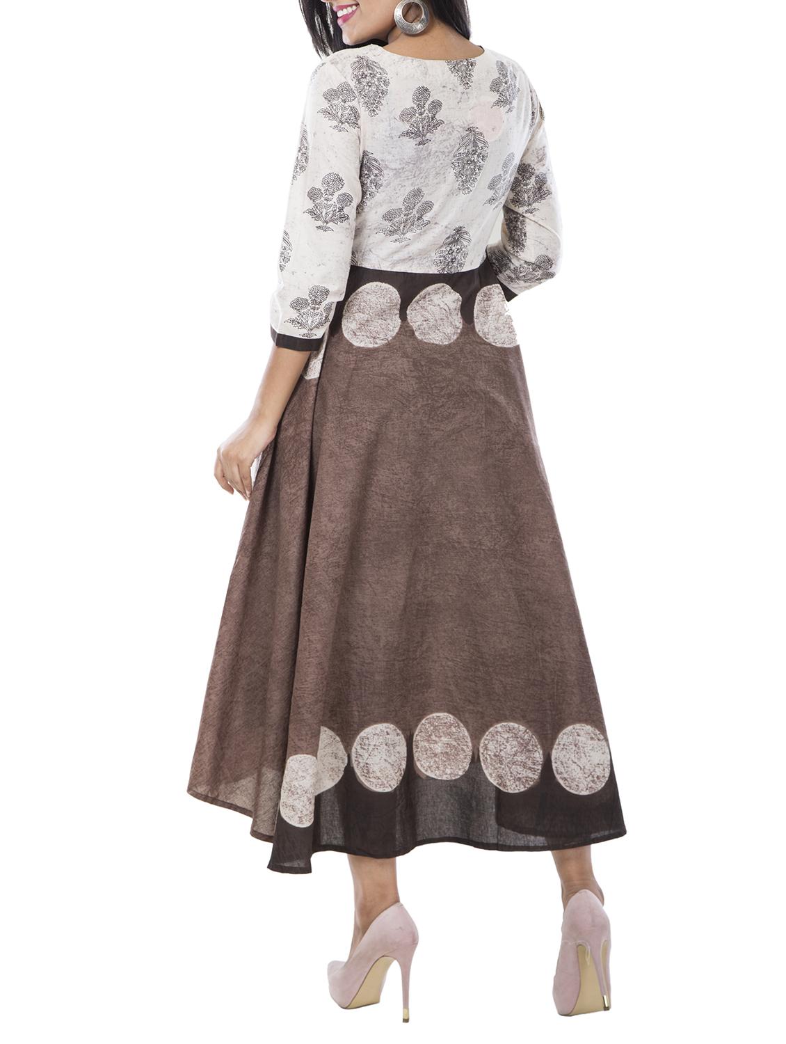 flared printed ethnic dress - 15469638 - Zoom Image - 3