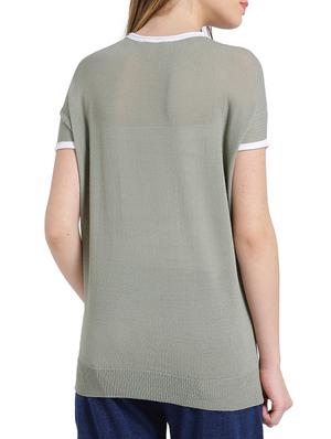 crew neck contrast rib top - 15471259 - Standard Image - 3