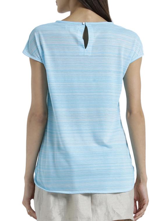 light blue cap sleeved striped top - 15471270 - Zoom Image - 3