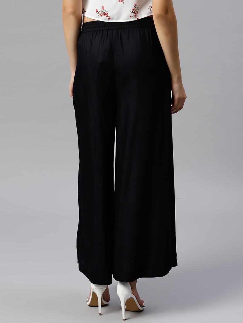 drawstring waist flared palazzo - 15471395 - Zoom Image - 3