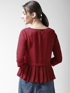 pin-tuck detail pleated top - 15471531 - Standard Image - 3