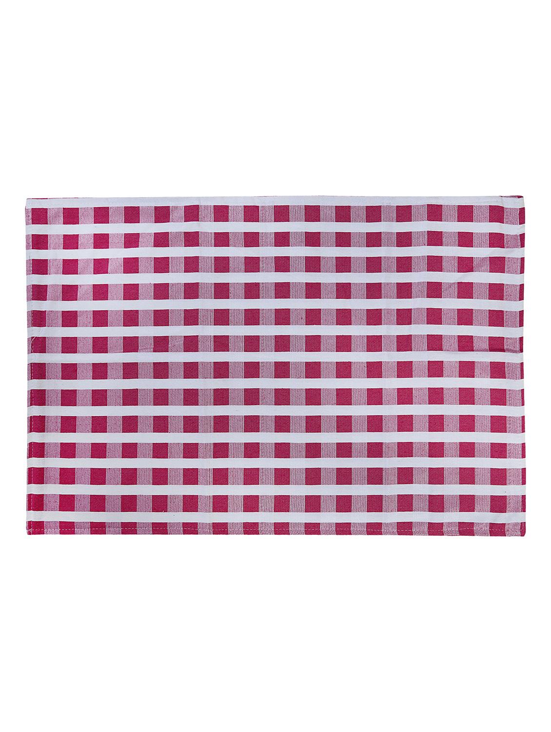 red woven design polycotton double bed cover with 2 pillow covers - 15472427 - Zoom Image - 3